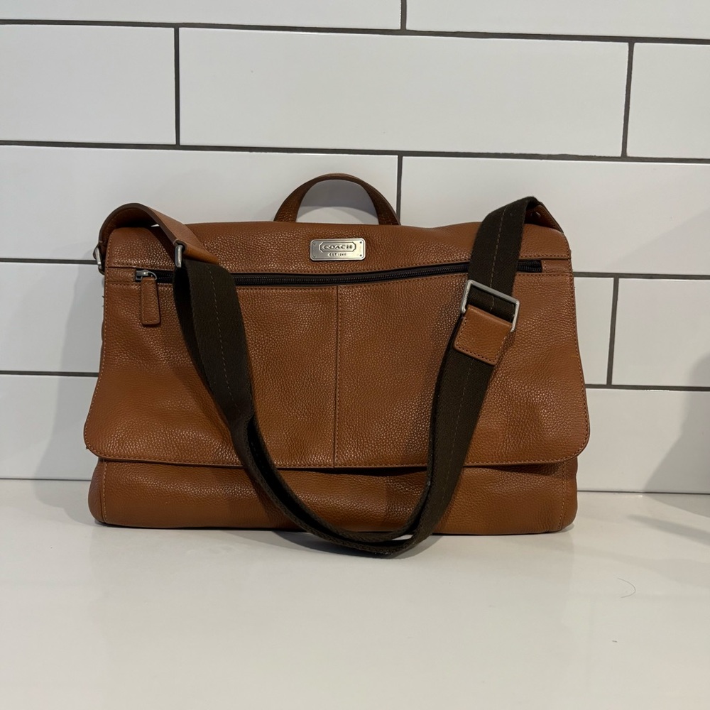 Coach  | Laptop Messenger Bag | Brown Leather